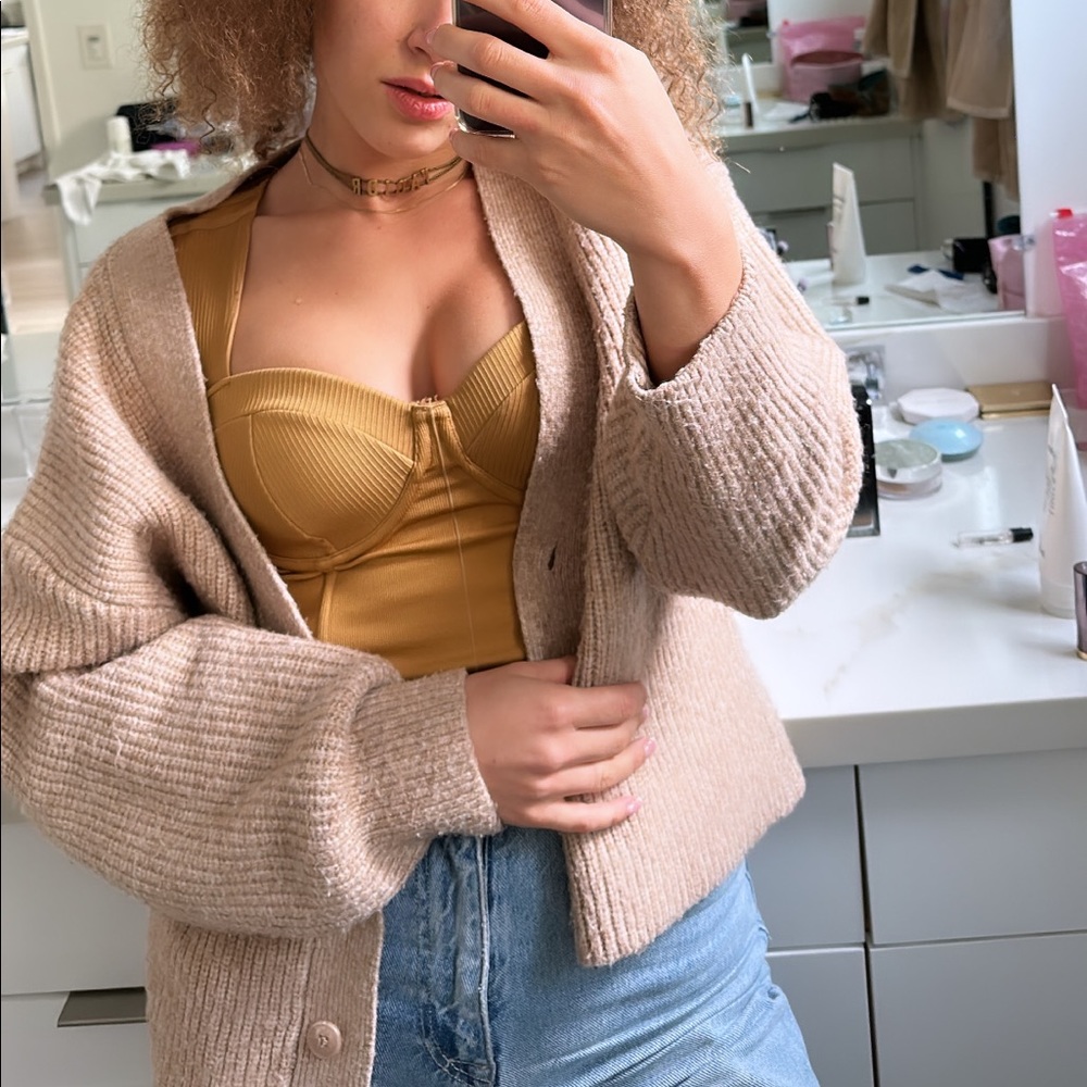 Knit beige cardigan size S